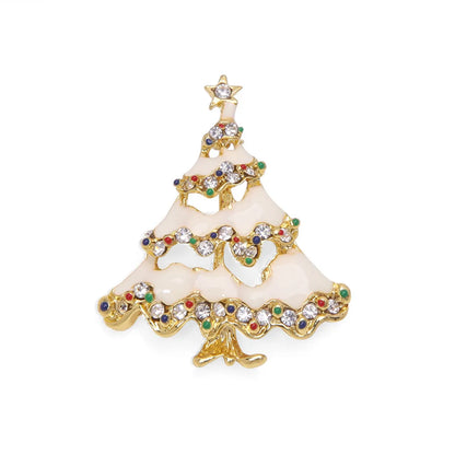 IG Style Cute Christmas Tree Santa Claus Snowflake Zinc Alloy Enamel Inlay Rhinestones Pearl Unisex Brooches