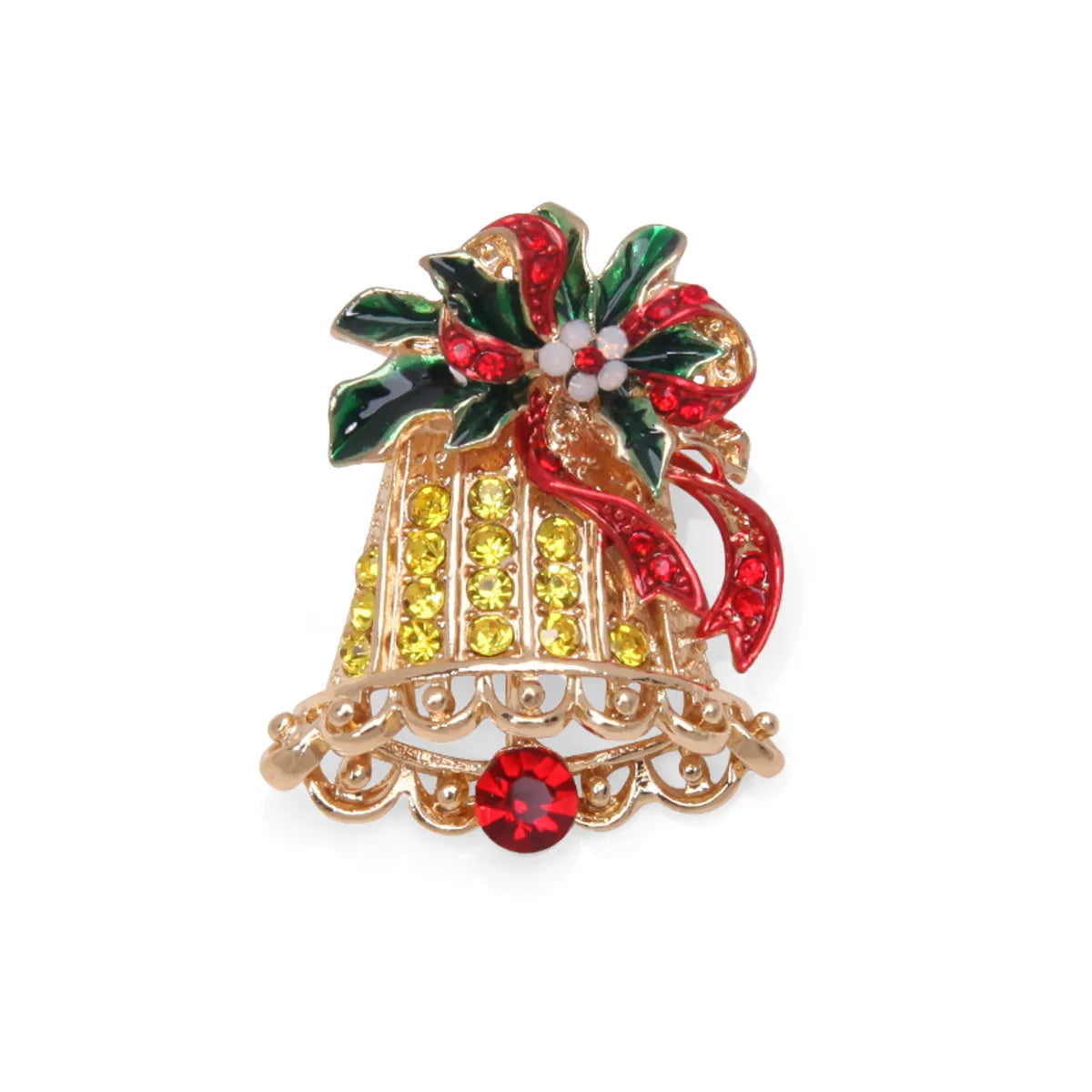 IG Style Cute Christmas Tree Santa Claus Snowflake Zinc Alloy Enamel Inlay Rhinestones Pearl Unisex Brooches