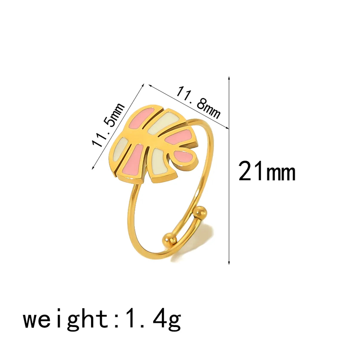 IG Style Cute Classic Style Heart Shape Butterfly Fish 304 Stainless Steel 18K Gold Plated Open Rings In Bulk