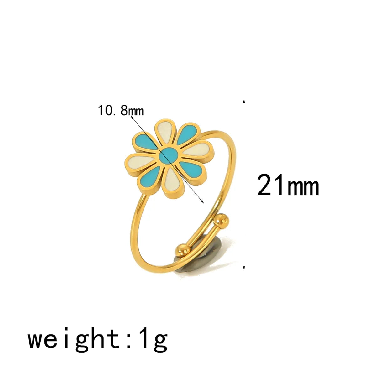 IG Style Cute Classic Style Moon Heart Shape Flower 304 Stainless Steel 18K Gold Plated Open Rings In Bulk