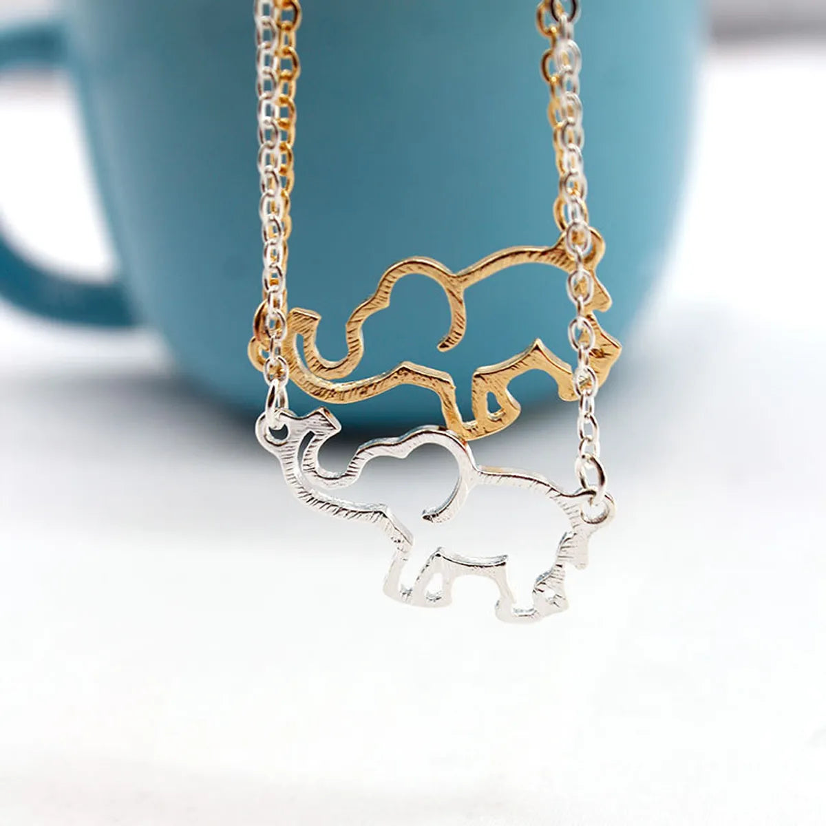 IG Style Cute Elephant Alloy Plating Hollow Out Women'S Necklace