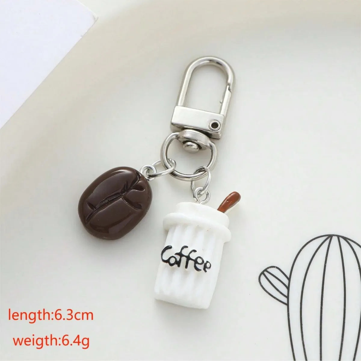 IG Style Cute Modern Style Coffee Cup Coffee Beans Letter Alloy Asymmetrical Bag Pendant Keychain