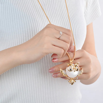 Ig Style Cute Owl Alloy Copper Inlay Opal Zircon Women's Sweater Chain