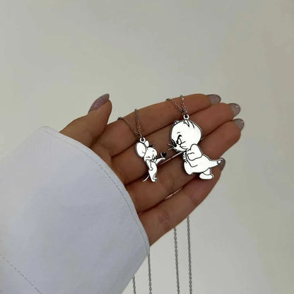 IG Style Cute Simple Style Cartoon Character Cat Alloy Wholesale Pendant Necklace