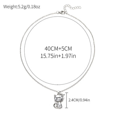 IG Style Cute Simple Style Cat Diamond Alloy Wholesale Pendant Necklace