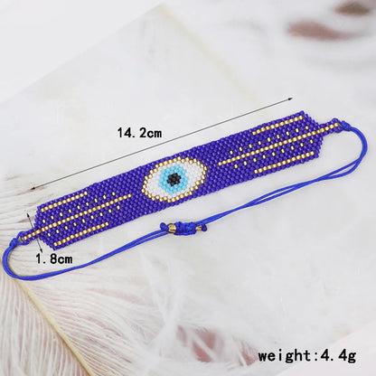 IG Style Devil's Eye Artificial Crystal Glass Knitting Women's Bracelets