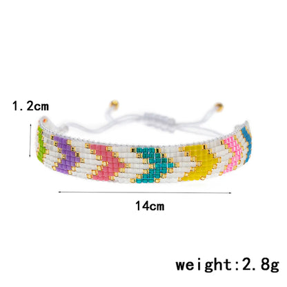 Ig Style Devil's Eye Heart Shape Arrow Glass Rope Knitting Women's Drawstring Bracelets