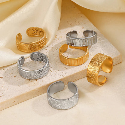 Ig Style Devil's Eye Stainless Steel Plating 18k Gold Plated Open Rings