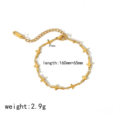 IG Style Elegant Classic Style Pentagram Cross Heart Shape 304 Stainless Steel 18K Gold Plated Bracelets In Bulk