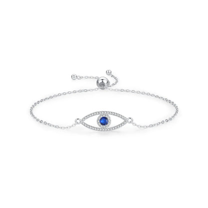 Ig Style Elegant Devil'S Eye Sterling Silver Plating Inlay Zircon Rhodium Plated Bracelets