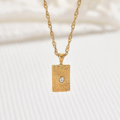 Ig Style Elegant Eye Stainless Steel Plating Turquoise Zircon 14k Gold Plated Pendant Necklace