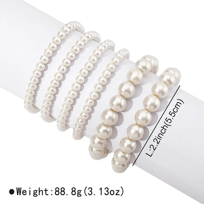 IG Style Elegant French Style Round Imitation Pearl Wholesale Bracelets