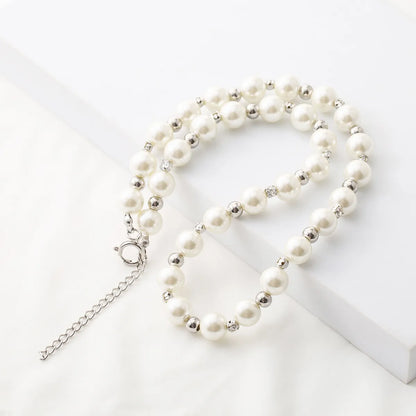 IG Style Elegant Geometric 304 Stainless Steel Imitation Pearl Beaded Women's Necklace