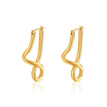 Ig Style Elegant Irregular Stainless Steel Plating 18k Gold Plated Ear Studs