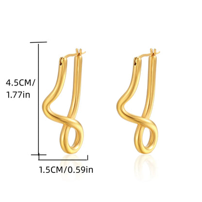 Ig Style Elegant Irregular Stainless Steel Plating 18k Gold Plated Ear Studs