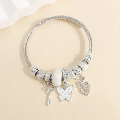 IG Style Elegant Korean Style Star Moon Butterfly 304 Stainless Steel Zircon Bangle In Bulk