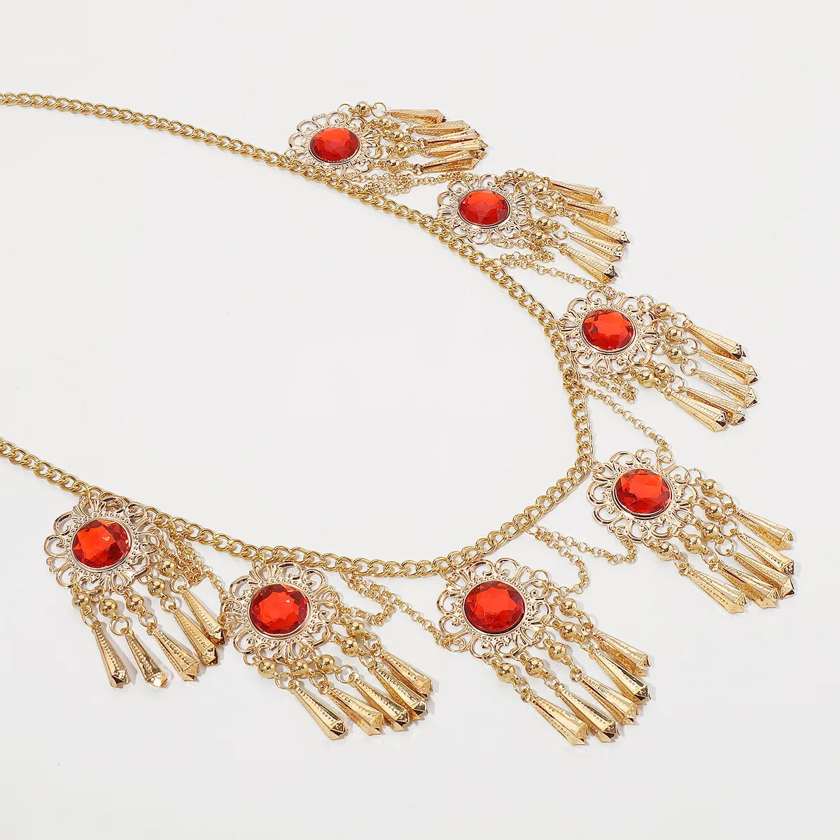 IG Style Elegant Retro Tassel Flower Zircon Iron Wholesale Waist Chain