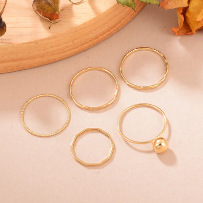 Ig Style Elegant Round Alloy Plating Plated Light Kc Gold Women's Rings