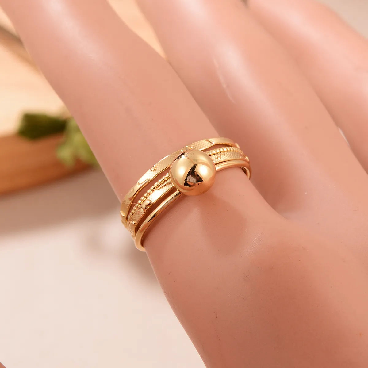 Ig Style Elegant Round Alloy Plating Plated Light Kc Gold Women's Rings