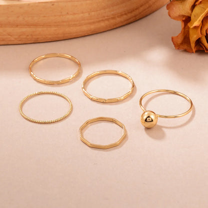 Ig Style Elegant Round Alloy Plating Plated Light Kc Gold Women's Rings