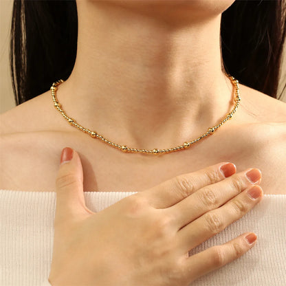 Ig Style Elegant Simple Style Geometric Freshwater Pearl Copper Beaded Plating 18k Gold Plated Necklace