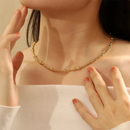 Ig Style Elegant Simple Style Geometric Freshwater Pearl Copper Beaded Plating 18k Gold Plated Necklace