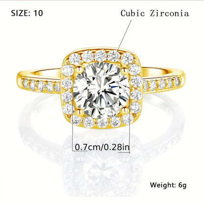 Ig Style Elegant Simple Style Square Copper Plating Inlay Zircon Rose Gold Plated White Gold Plated Gold Plated Rings