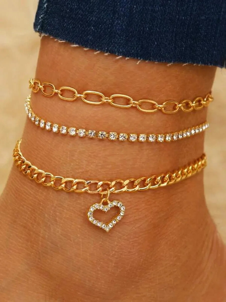 IG Style Ethnic Style Bohemian Heart Shape Alloy Wholesale Anklet