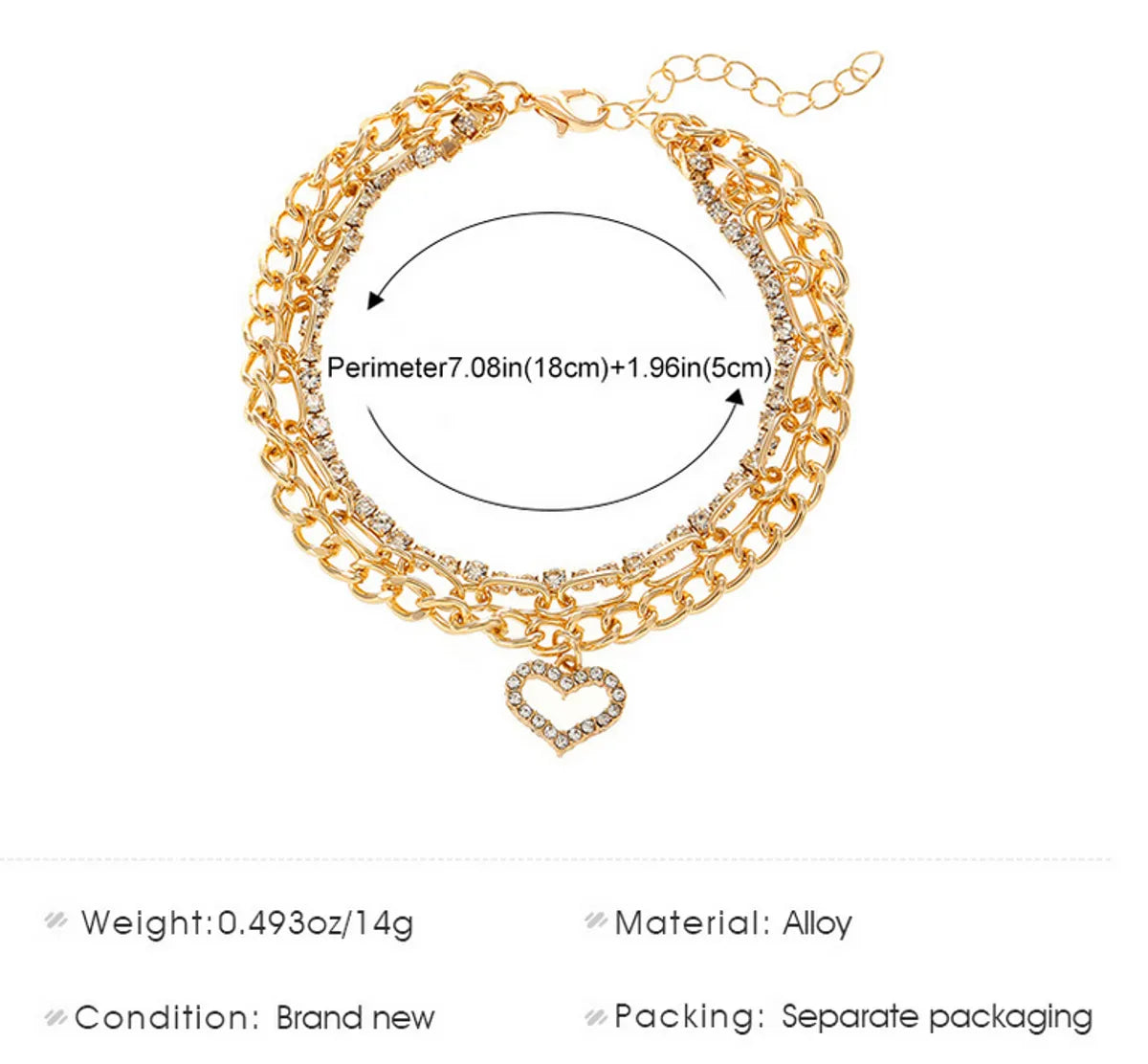 IG Style Ethnic Style Bohemian Heart Shape Alloy Wholesale Anklet