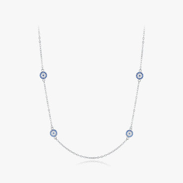 Ig Style Ethnic Style Devil's Eye Sterling Silver Plating Inlay Zircon Rhodium Plated Necklace