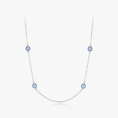 Ig Style Ethnic Style Devil's Eye Sterling Silver Plating Inlay Zircon Rhodium Plated Necklace