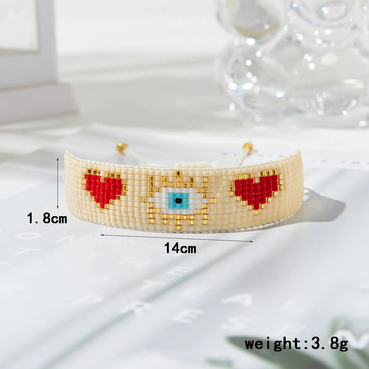 Ig Style Ethnic Style Geometric Heart Shape Eye Glass Handmade Unisex Bracelets