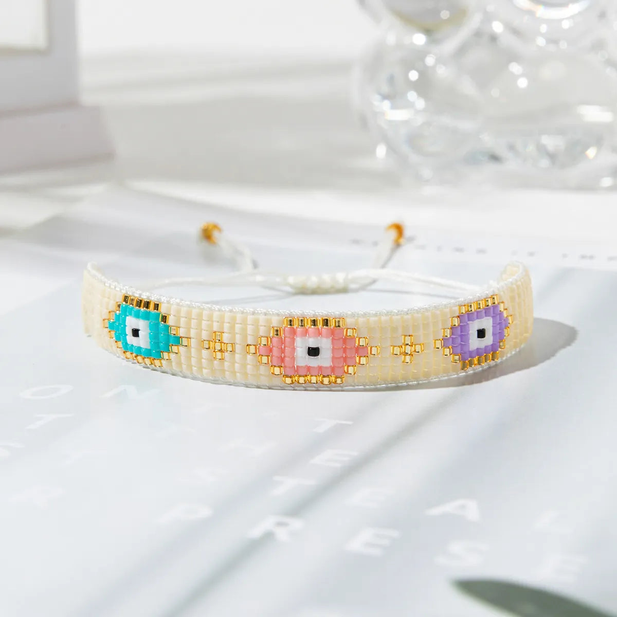 Ig Style Ethnic Style Geometric Heart Shape Eye Glass Handmade Unisex Bracelets