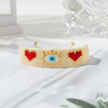 Ig Style Ethnic Style Geometric Heart Shape Eye Glass Handmade Unisex Bracelets