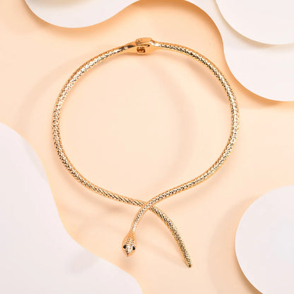 IG Style Exaggerated Classic Style Animal Snake 18K Gold Plated Zircon Alloy Wholesale Choker