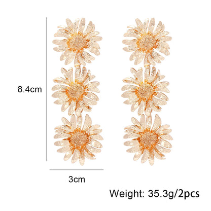 IG Style Exaggerated Flower Alloy Plating Women's Earrings Necklace