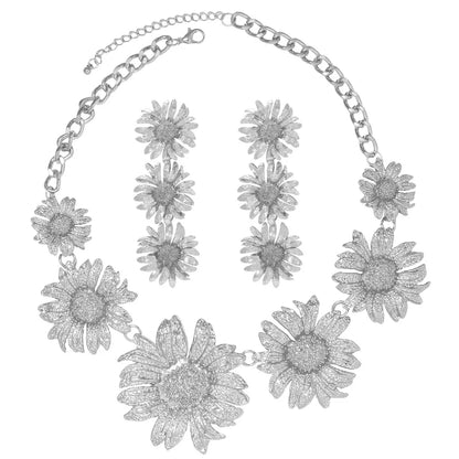 IG Style Exaggerated Flower Alloy Plating Women's Earrings Necklace