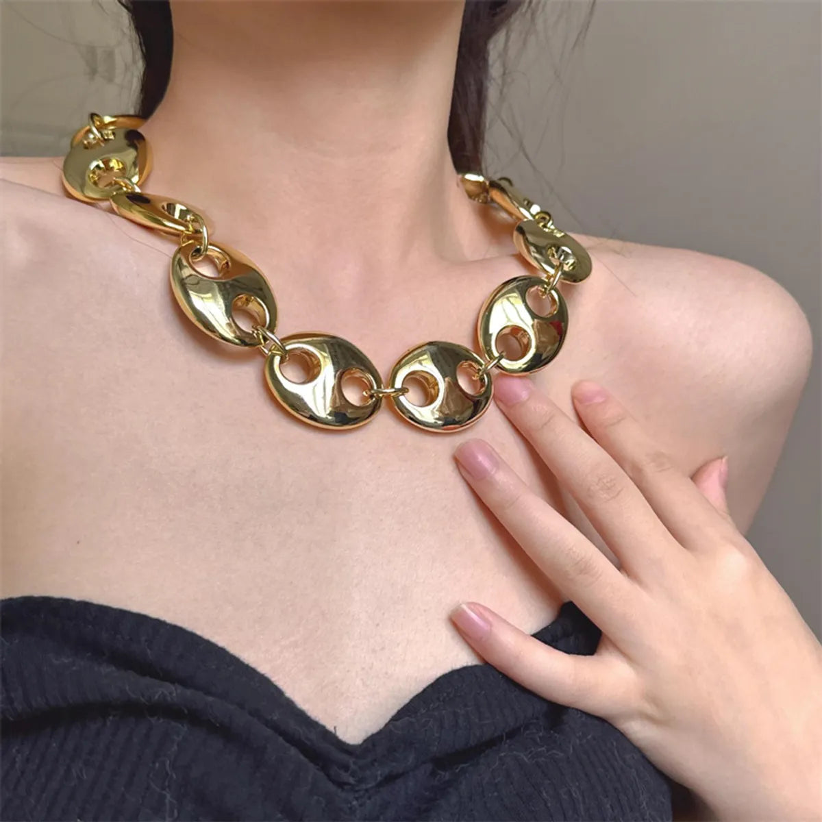 IG Style Exaggerated Geometric CCB Gold Plated Silver Plated Women'S Necklace Choker