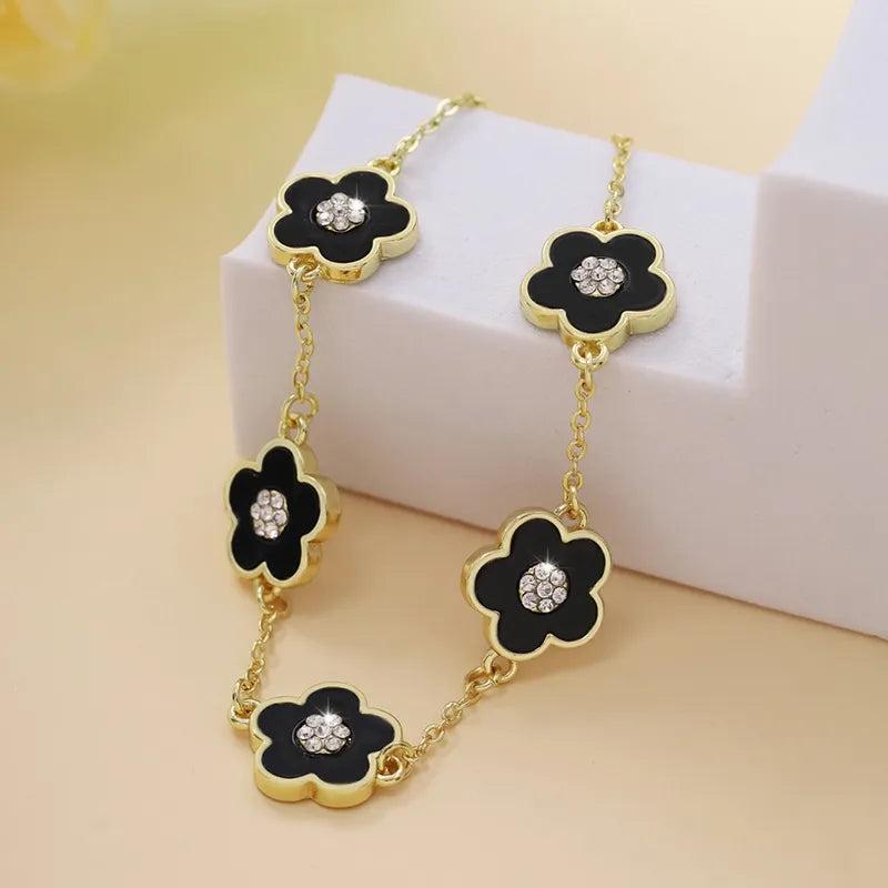 Ig Style Flower Copper Rhinestones Bracelets In Bulk