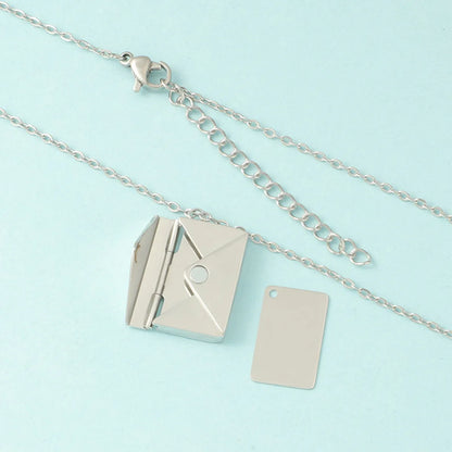 Ig Style French Style Envelope Stainless Steel Plating Palladium White K Pendant Necklace