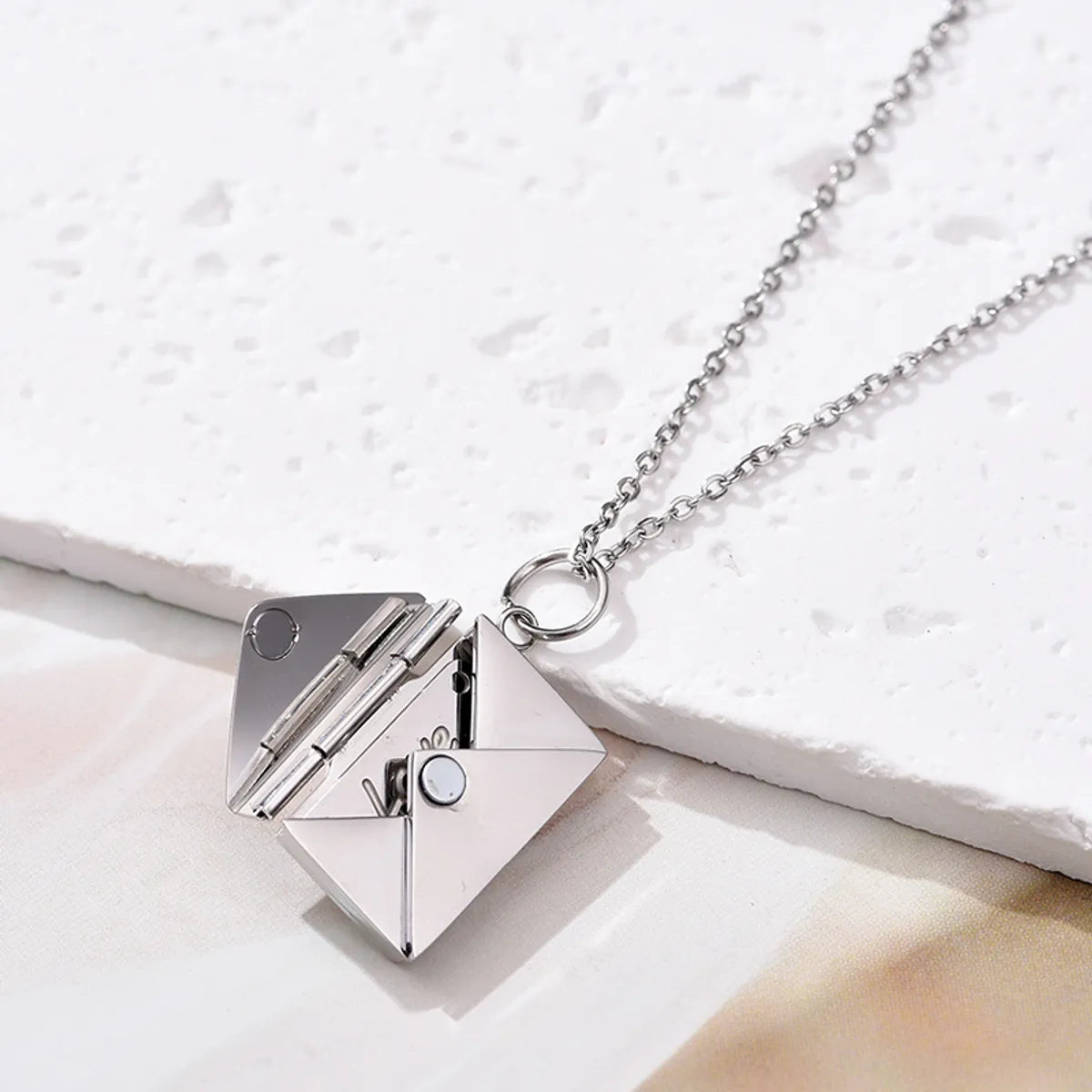 Ig Style French Style Envelope Stainless Steel Plating Palladium White K Pendant Necklace