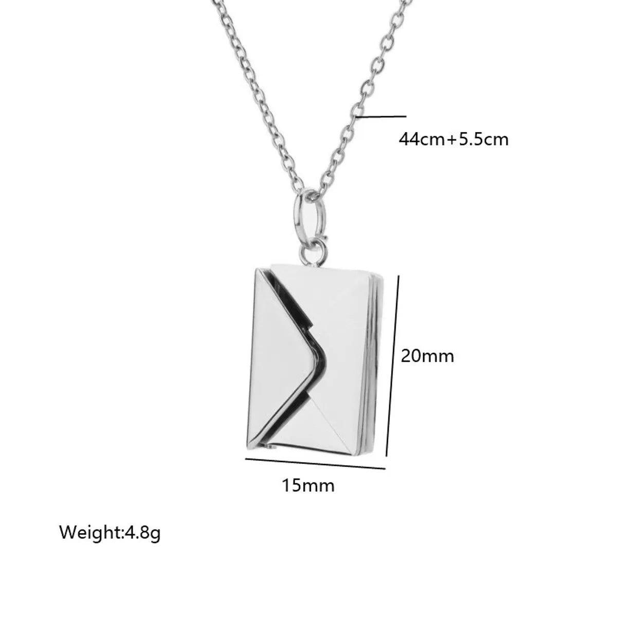 Ig Style French Style Envelope Stainless Steel Plating Palladium White K Pendant Necklace