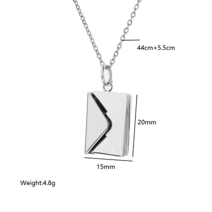 Ig Style French Style Envelope Stainless Steel Plating Palladium White K Pendant Necklace