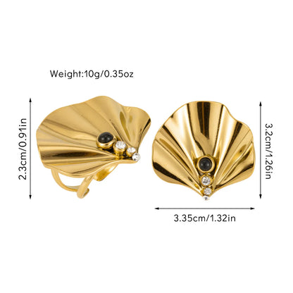 IG Style French Style Modern Style Geometric Flower Eagle Titanium Steel Open Rings In Bulk