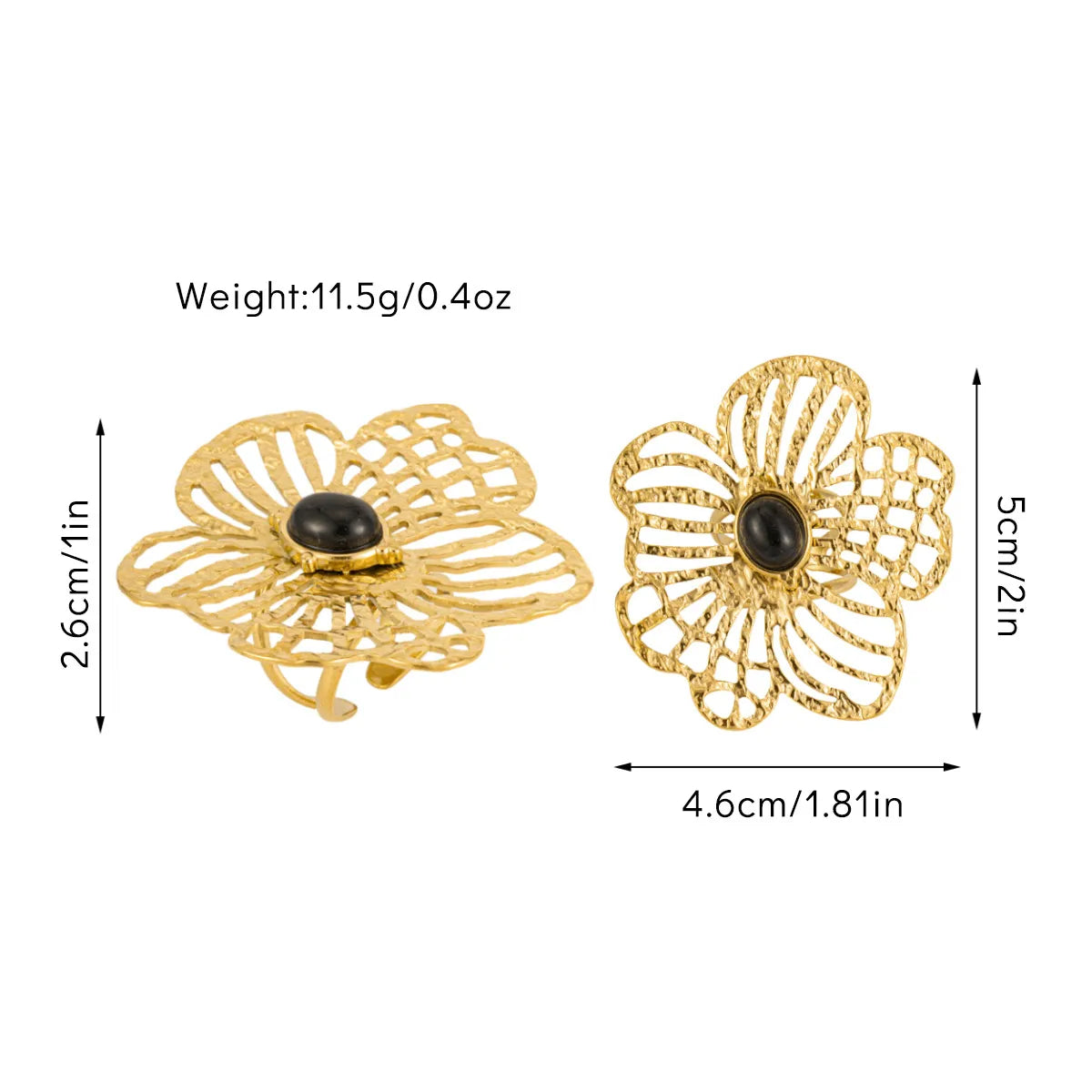 IG Style French Style Modern Style Geometric Flower Eagle Titanium Steel Open Rings In Bulk