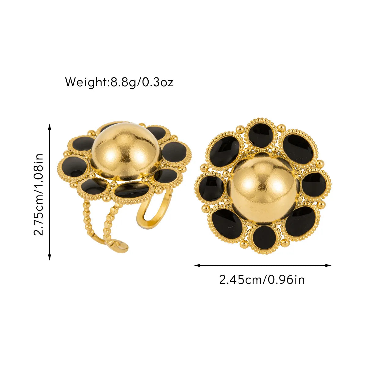 IG Style French Style Modern Style Geometric Flower Eagle Titanium Steel Open Rings In Bulk