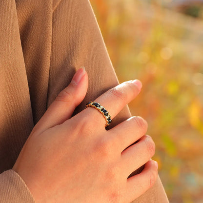 Ig Style Geometric Copper Braid 18k Gold Plated Open Rings