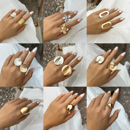 IG Style Geometric Flower Alloy Wholesale Rings