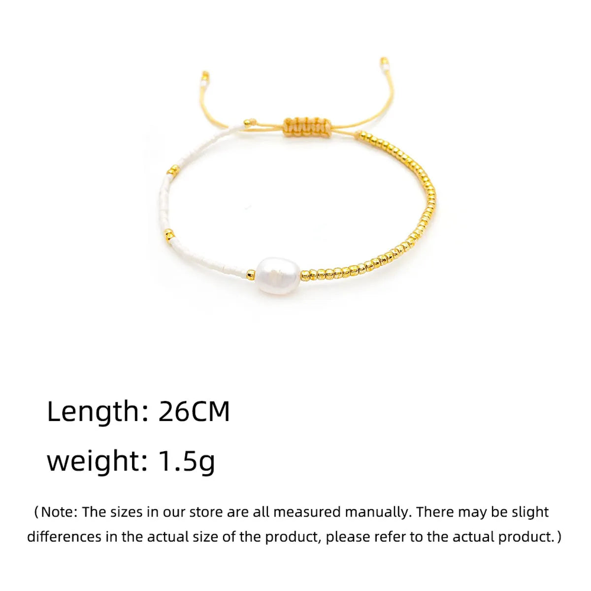 IG Style Geometric Freshwater Pearl Soft Clay Copper Beaded Knitting Unisex Drawstring Bracelets