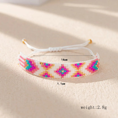 IG Style Geometric Heart Shape Glass Knitting Women'S Bracelets